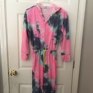 Justice. One piece tie dye pajama. Girls size 10.